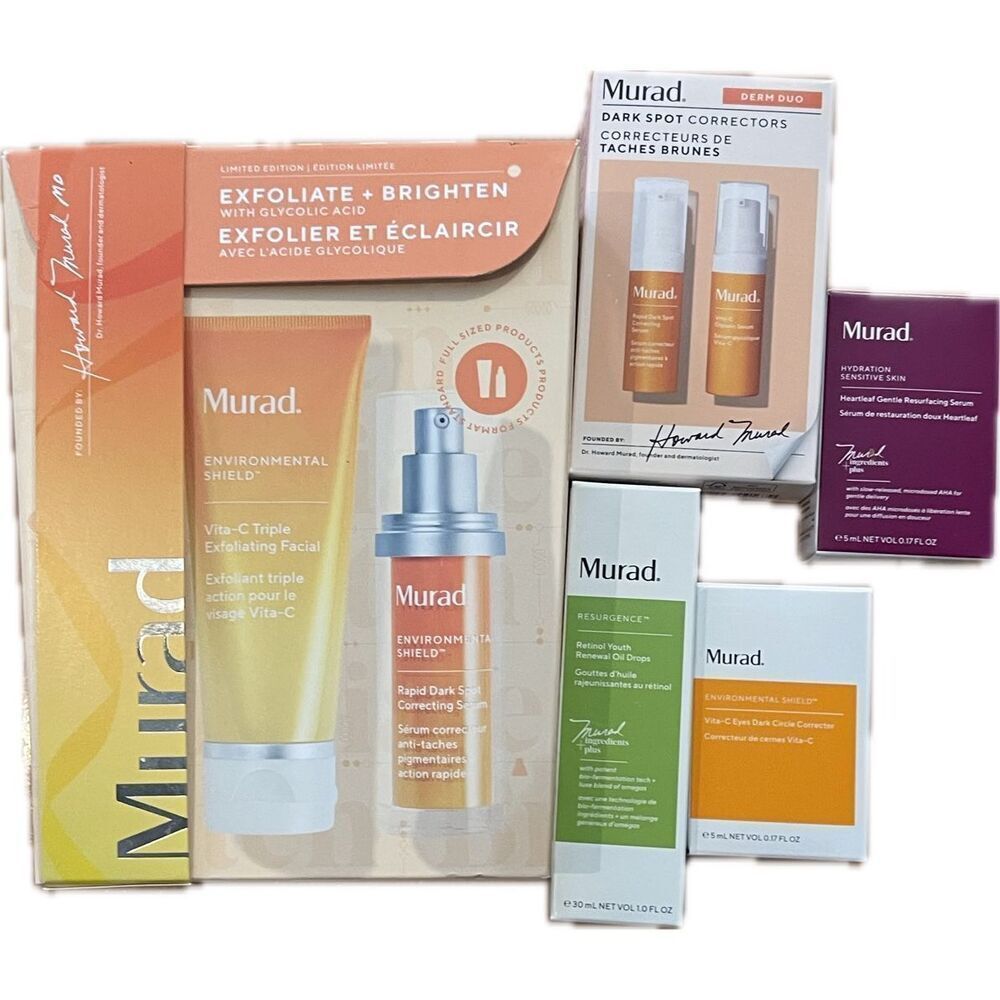 Murad Exfoliate + Brighten with Glycolic Acid Set Limited-Edition Bundle with Sa